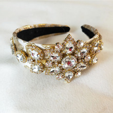 Handmade Luxury Queen Crown Baroque Wedding Crystal Big flower Crown and Tiara Headpieces Bridal Hair Accessories 2024 - buy cheap