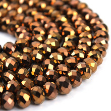 Cuentas redondas de cristal facetado bicono para fabricación de joyas, paquete de 2 hebras de 4mm, 6mm, 8mm, para pulsera, collar, DIY 2024 - compra barato