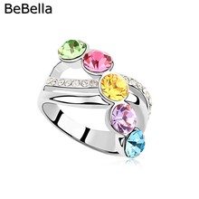 BeBella anillo con mosaico de cristal hecho con cristal checo 6 colores disponibles para regalo de Navidad para niñas 2024 - compra barato