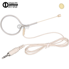 Beige Wired Single Earhook Headset Microphone 3.5mm Screw Plug Condenser Mic For Karaoke Wireless System BodyPack Transmitter 2024 - buy cheap