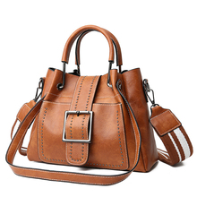 Amberler Fashion Rivet Women PU Leather Shoulder Bag Luxury Designer Ladies Handbags Large Female Vintage Bucket Tote Bags 2022 2024 - buy cheap