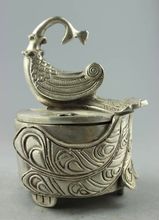 Collectible Decorated Old Handwork Tibet Silver Carved Peacock Incense Burner 2024 - buy cheap