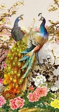 Peacock animal peony flower For Embroidery Needlework 14CT Counted Unprinted DIY Cross Stitch Kits Handmade Art Wall Decor 2024 - buy cheap