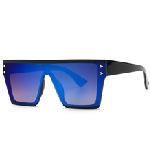 Квадратные плоские солнцезащитные очки для мужчин и женщин, зеркальные Модные женские очки UV400, черные солнцезащитные очки как у звезд, Lentes De Sol Hombre 2024 - купить недорого