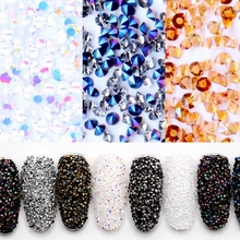 Nova chegada 1400 pçs muitas cores 1.1mm zircão strass micro diamantes mini 3d arte do prego strass unhas decorações 2024 - compre barato