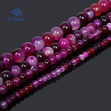 Natural Stone Beads Magenta Tiger Eye Agata Round Loose Beads 39cm strand 4mm 6mm 8mm 10mm Pick Size 2024 - buy cheap