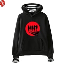 Kpop Moda Impresso Falso Duas Peças de Veludo vermelho Hoodies Das Mulheres Camisolas Com Capuz de Manga Longa Nova Moda 2018 Fãs Com Capuz Desgaste 2024 - compre barato