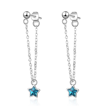 Blue Star Crystal Pendant Drop Earrings Long Chain Tassel Earrings Fashion Jewelry Gift For Women Gilrs boucle d'oreille brincos 2024 - buy cheap
