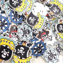 25/50/100pc Mix Skull Head Wood Buttons Sewing Lots WB364 2024 - buy cheap