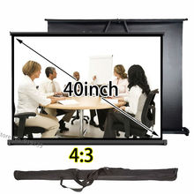 Portable Mini Projector Screen 32x24inch Manual Pull Up Projection Screens 4:3 For DLP LED 3D Video Projector Canvas Fabric 2024 - buy cheap