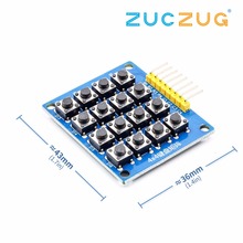 8pin 4x4 4*4 Matrix 16 Keys Button Keypad Keyboard Breadboard Module Mcu for arduino Diy Kit 2024 - buy cheap