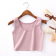 Women Short Crop Tops 2020 New Fashion Sleeveless U Crop Tops Solid Colors Fitness Tank Tops Female Casual Vest Tube Tops 2024 - buy cheap