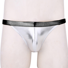 Men Pouch Pearl Thong Light PU Leather Men Panties Tanga Sexy Underwear Polyester Thongs Jockstrap MensThong G String Underpants 2024 - buy cheap