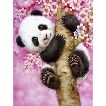Pintura de diamante 5d, mosaico de árbol de escalada de Panda redondo/cuadrado completo, bordado de diamantes 3d artesanal, punto de cruz de animales, decoración para el hogar 2024 - compra barato