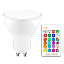 GU10 RGB LED Bulb 8W IR Remote Control AC 85-265V Atmosphere Lighting 16 Color Changeable Decorative Lights 2024 - buy cheap