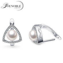 Natural White Black Freshwater Pearl Earring For Women,925 Silver Circle Earring Girl Birthday Gift 2024 - buy cheap