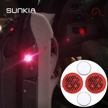 SUNKIA 2Pcs/lot LED Strobe Car Door Waring Light 3 LED Door Signal Light for Universal Car Make with Button Cell 2024 - buy cheap