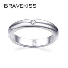 BRAVEKISS-anillo clásico de boda para mujer, 4 piezas, CZ, cristal, Color plata, joyería, regalo para niña, BJR0139B 2024 - compra barato