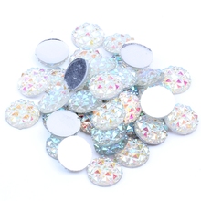 Resina plana trasera redonda diamantes de imitación 8mm Cristal AB pegamento en cuentas AB transparentes 500 piezas/1000 piezas DIY joyería manualidades Scrapbooking suministros 2024 - compra barato