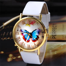 Splendid Womens watch Fashion PU Leather Band butterfly Dial Wacth Women Timepiece Analog Quartz Wrist watches relogio masculino 2024 - buy cheap