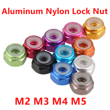 10pcs Aluminum lock nut M2 M3 M4 M5 M6 Aluminum alloy locknut Hex Nylon Insert Lock nut self-locking nut 2024 - buy cheap
