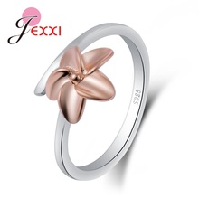 Beautiful Flower Pattern Rings For Lovely Women Shiny 925 100% Sterling Silver Jewelry Pretty Good Anniversary Gifts Items 2024 - buy cheap