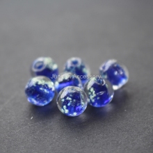 30 unids/lote de cuentas de cristal de lámpara luminosa de 8mm y 10mm, fabricación de joyas de color azul Real Simple 2024 - compra barato