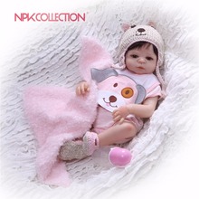 NPK Boneca Reborn розовая собака, полностью силиконовый винил bdoy Reborn Baby Doll, игрушки, реалистичные дети, день рождения, рождественский подарок, игрушка для ванны, водонепроницаемая 2024 - купить недорого