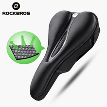 ROCKBROS-sillín hueco de silicona transpirable para bicicleta de montaña, funda de cojín, alfombrilla de Gel de sílice, accesorios para ciclismo 2024 - compra barato