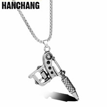 Hip Hop Men Neckalce Tattoo Machine Pendant Necklace Fashion Metal Jewelry Male Accessories Gifts 2024 - buy cheap