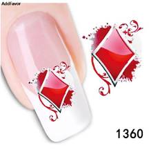 AddFavor 3sheets New Poker Manicure Nail Sticker Water Transfer Nail Tips Decoration Fingernail Art Tools Beauty Nail Sticker 2024 - buy cheap