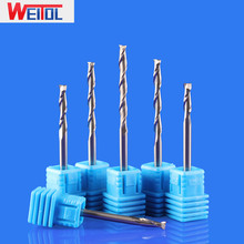 WeiTol 2pcs/lot 3.175mm shank 2 flutes end mill double flutes spiral bits CNC cutting bits router bits for wood 2024 - buy cheap
