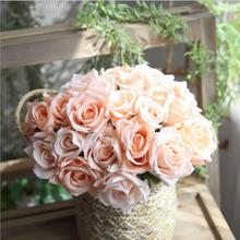 Искусственные цветы розы, букеты цветов, искусственные цветы, свадебные цветы для рук, украшение для дома, имитация растений 2024 - купить недорого