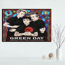 Pôster do greenday 2020, poster personalizado de cetim em tecido, poster de parede com impressão em tecido de seda 2024 - compre barato