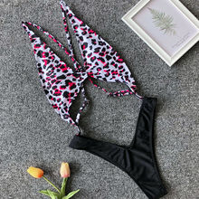 Women Sexy One-piece Monokini Set Bandage Push-Up Padded Suits Swimwear Leopard Printed Swimsuit Bathing Suit Beachwear Costume 2024 - buy cheap