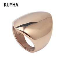 Women Men Ring Trendy Irregular Geometric Rings Rose Gold/Silver Color 316L Stainless Steel Simple Style Jewelry for Female Male 2024 - buy cheap