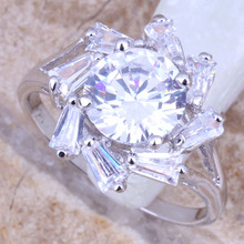 Sweet White CZ Silver Plated Women's Ring Size 6 / 7 / 8 / 9 R1008 2024 - buy cheap