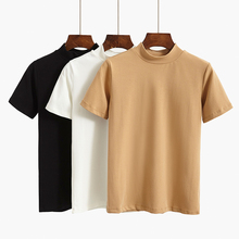 2021 95% algodão das mulheres t camisa verão básico tshirt S-2XL mais tamanho moda casual curto sleevs topo o-pescoço camiseta feminina 2024 - compre barato