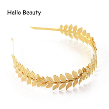 Trendy Alloy Golden Head Hoop Baroque Headband Elegant Leaf Hairband For Women Hair Accessories Girls Princess Jewelry 2024 - buy cheap