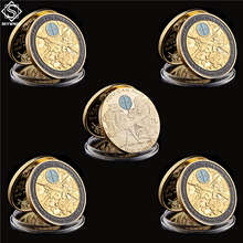 5PCS USA Sniper Skull Gun Military Army Freedom America Gold Coin Collection 2024 - buy cheap