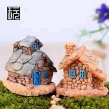 Quaint Stone House Figurine Garden Miniatures Resin Craft Micro Landscape Accessories Flower Pot Ornament Home Decoration 2024 - buy cheap