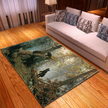 Alfombra estadounidense y europea con estampado de oso negro 3D, alfombras de gran tamaño para sala de estar, Franela suave, decoración de habitación de niños 2024 - compra barato