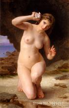 famous portrait painting Woman with Shell by William Adolphe Bouguereau Hand painted High quality 2024 - buy cheap