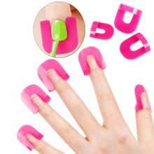 Plantillas reutilizables para esmalte de uñas, Gel de uñas rosa, forma curva, cubierta para dedos a prueba de derrames, soporte para esmalte de uñas, herramientas de Arte de uñas, 26 Uds. 2024 - compra barato