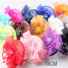 Sinamay chapéu fascinator feminino elegante, faixas de cabelo, moda de noiva, chapéu pena, flor, decoração charmoso para mulheres 2024 - compre barato
