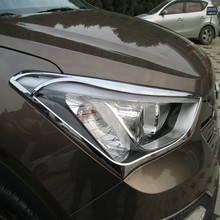 ABS Chrome Front headlight Lamp Coverafe For 2013 Hyundai Santa Fe ix45 2024 - buy cheap