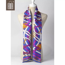 2019 new arrival fashion elegant brand 100% silk scarf long shawl 160*20 cm hand made roll wrap for women lady free shipping 2024 - buy cheap
