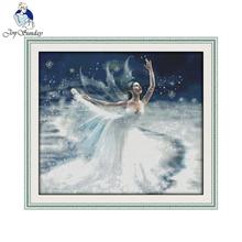 Joy Sunday Needlework DIY 14CT 11CT Cross stitch Sets For Embroidery kits Ballet on Ice Counted Cross-Stitching Wall stickers 2024 - buy cheap