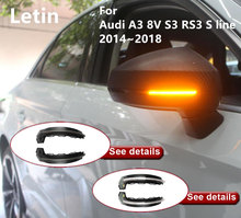 Letin for Audi A3 8V S3 RS3 S line 2014 2015 2016 2017 2018 Side Mirror indicator dynamic blinker scroll LED Turn Signal Light 2024 - buy cheap