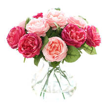 Искусственные цветы розы Свадебный декор Шелковый цветок цветочный латексная реальная на ощупь Роза Цветы Свадебный букет для дома 2024 - купить недорого